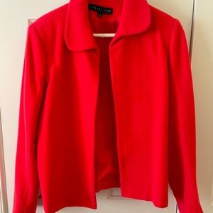 Wool jacket and sleeveless turtleneck sweater